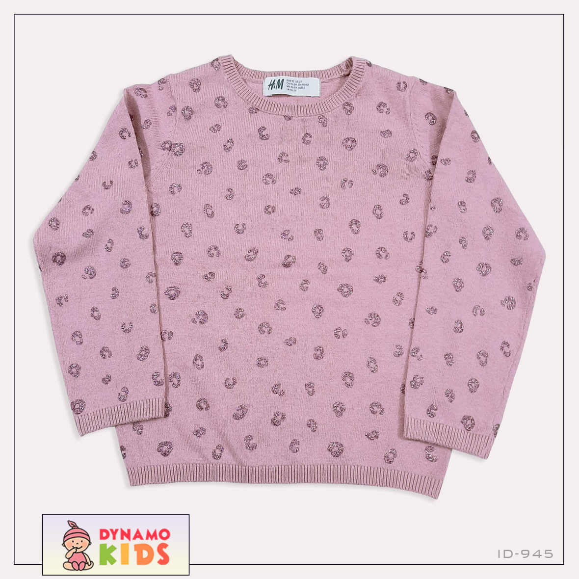 Girls Sweat Shirt Pink with Dot