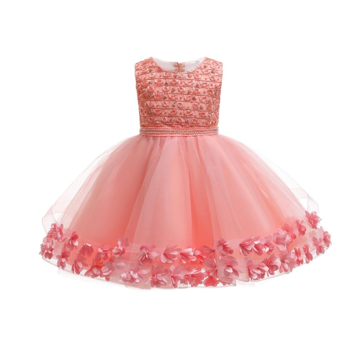 New Party Frock(pink with pearl and stone work)