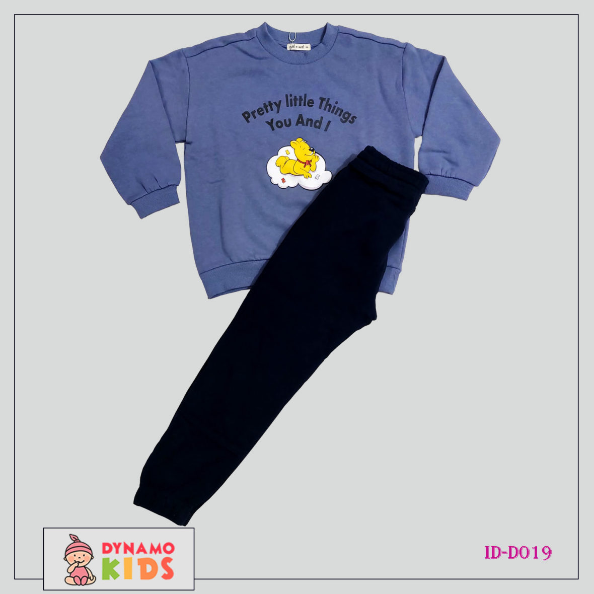 New sweatshirt set with black trouser(purple sweatshirt yellow dog)