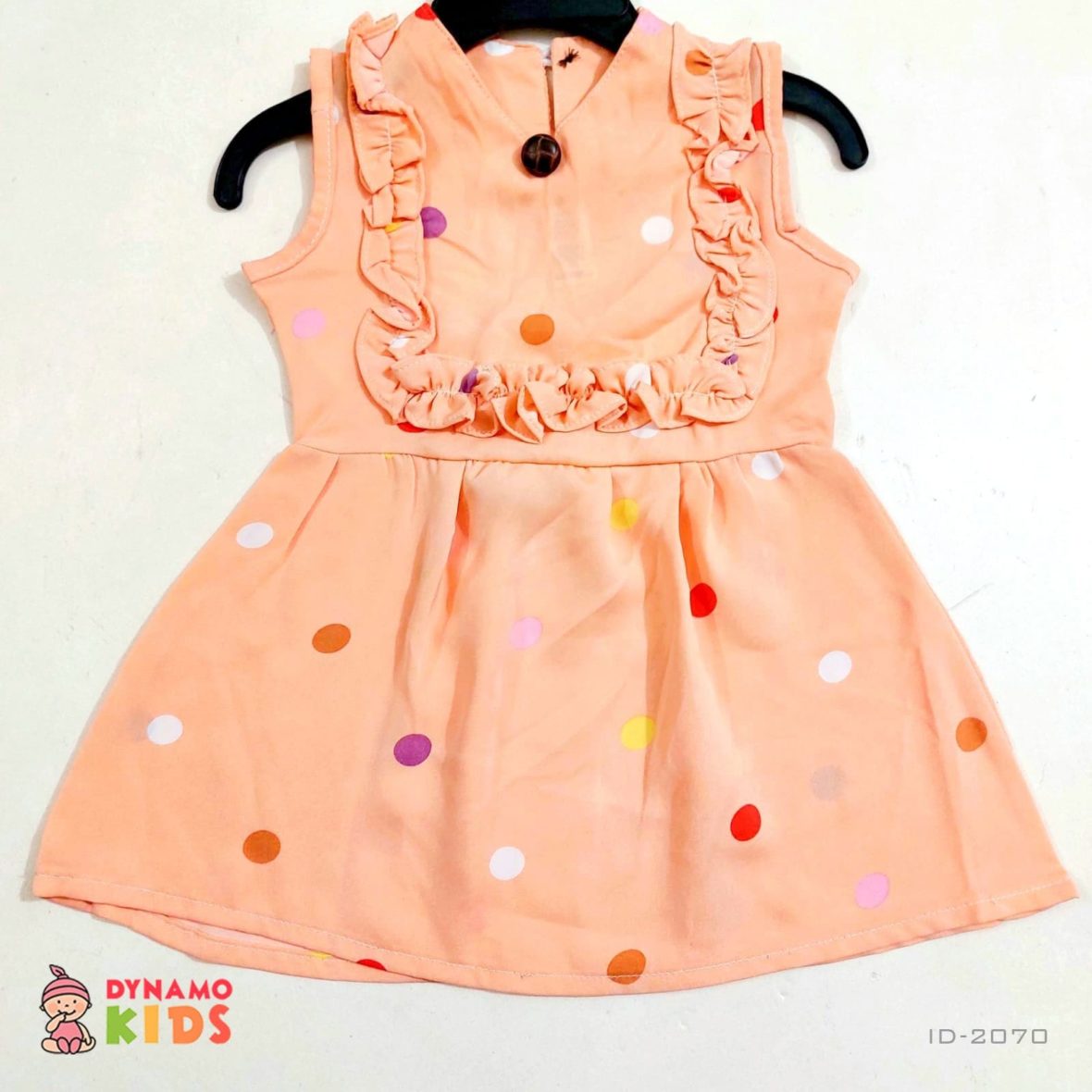 New frock pink with polka dot