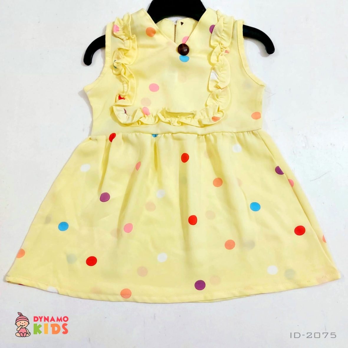 New frock Yellow with polka dot