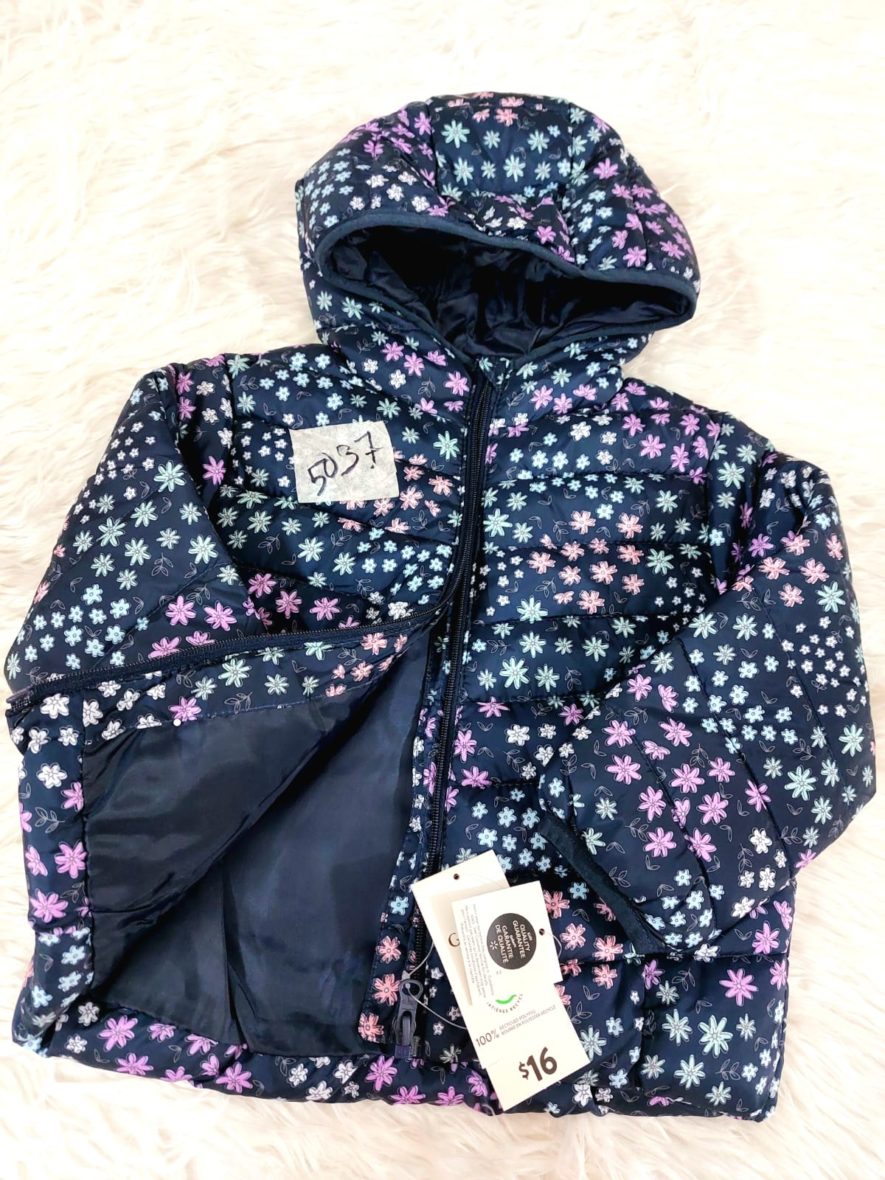 Black color with mixed flower padding jacket